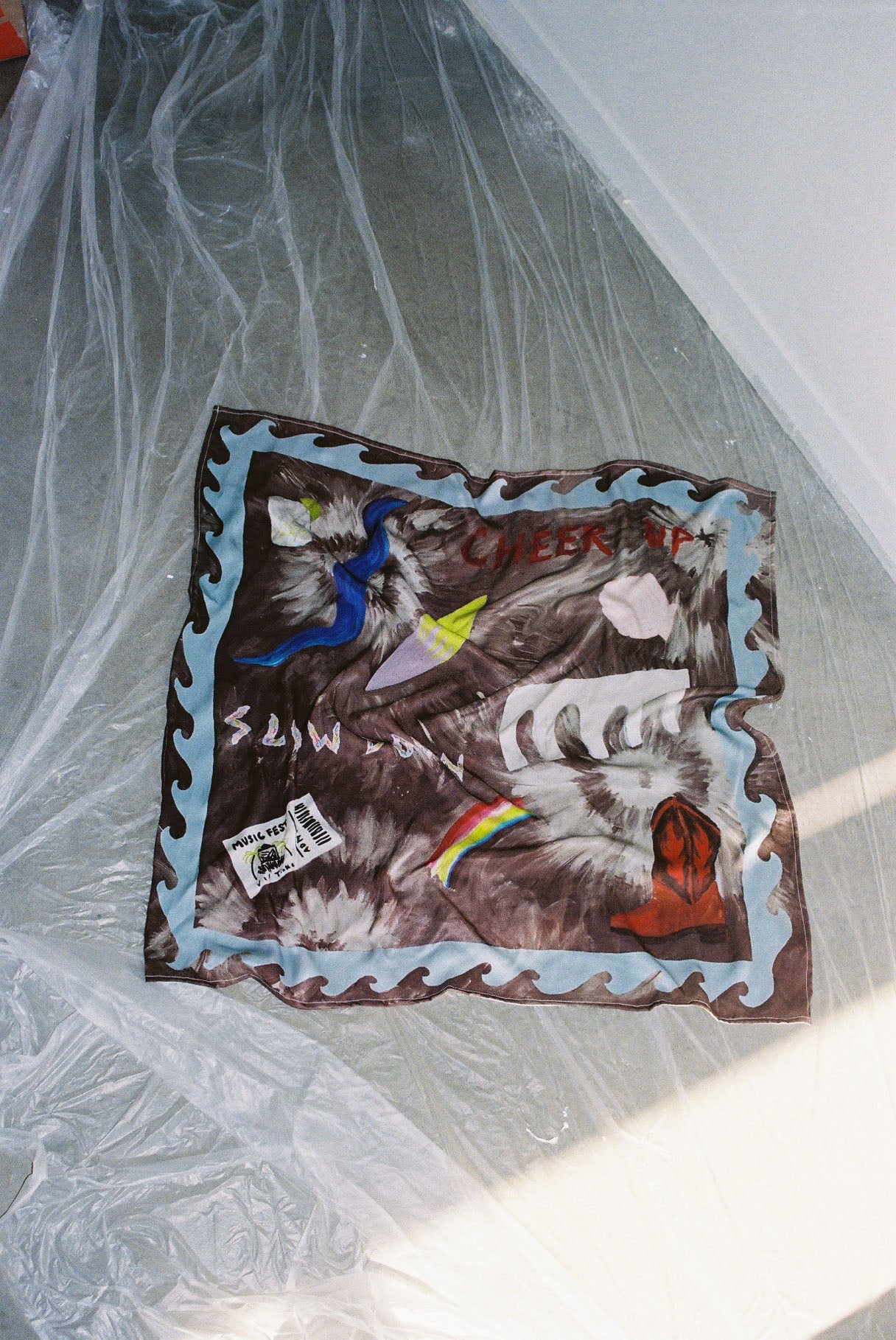 BYRON ART SCARF - Chocolate