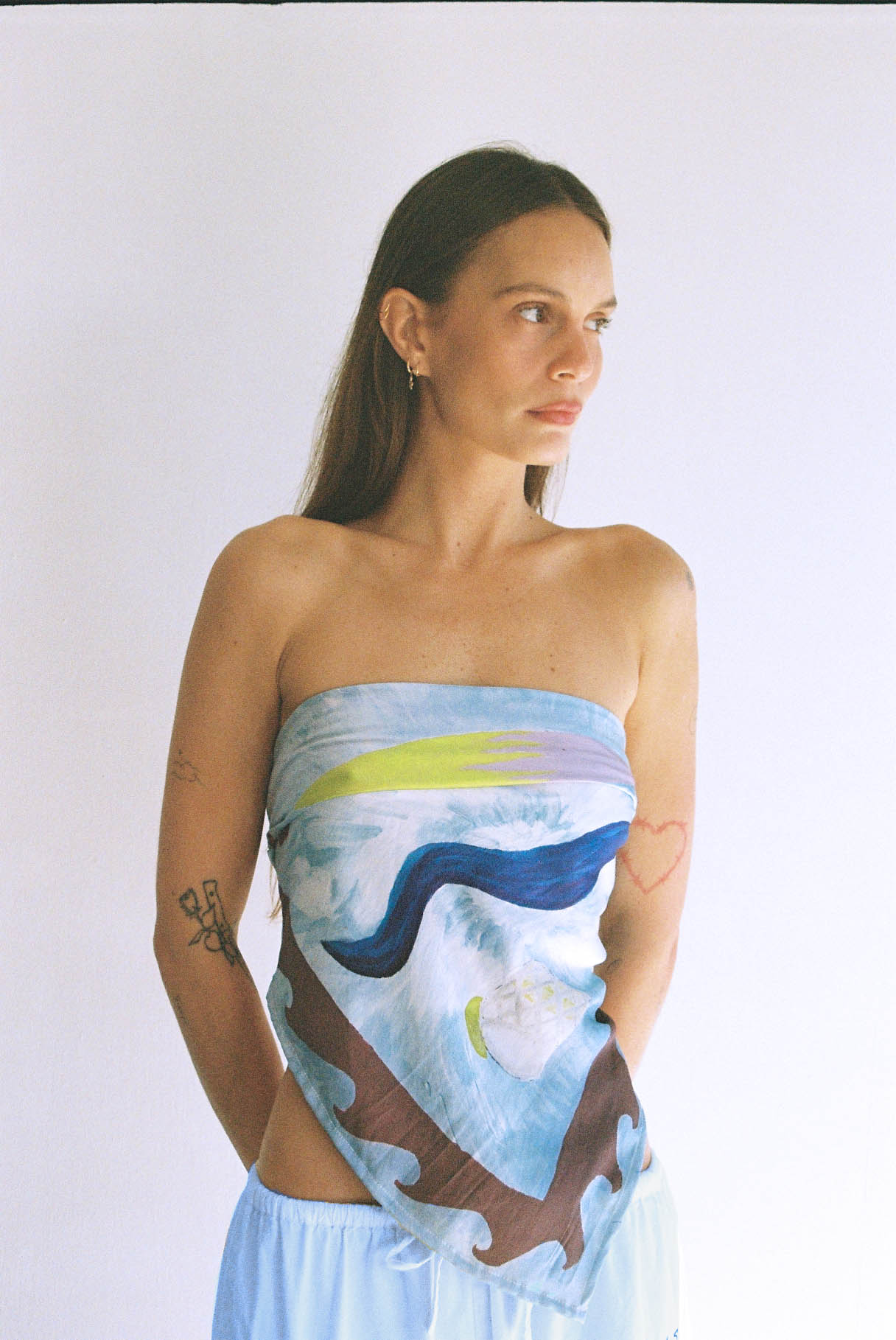 BYRON ART SCARF - Sky Blue