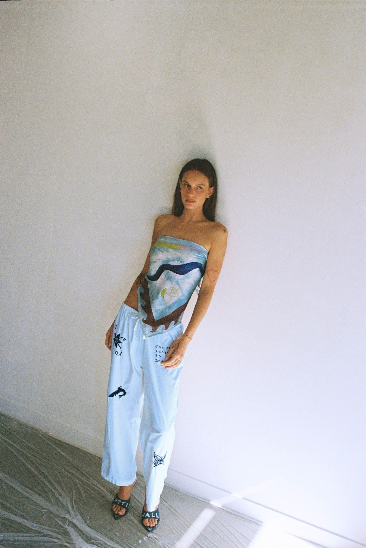 BYRON ART SCARF - Sky Blue