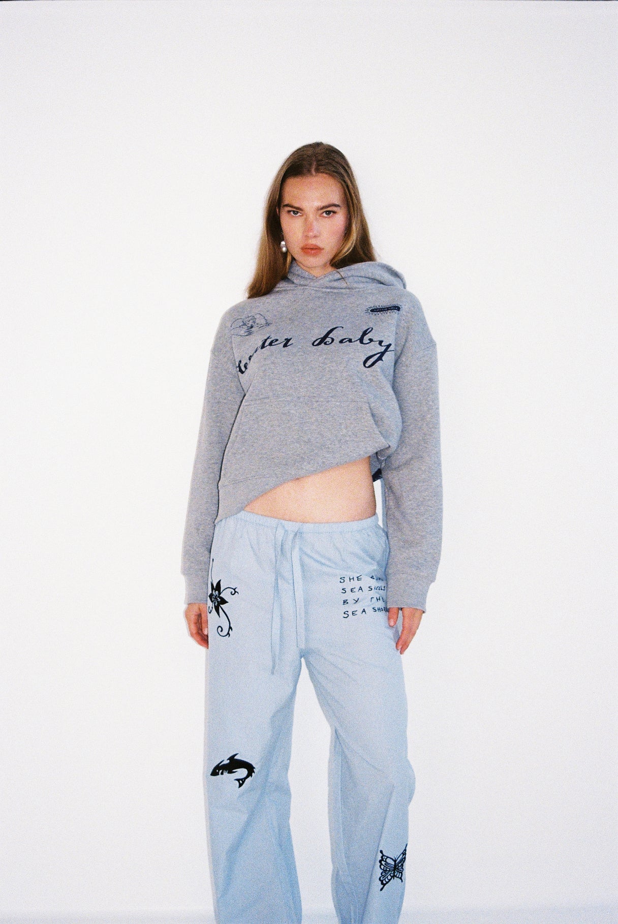 WATER BABY Hoodie - Grey Marle